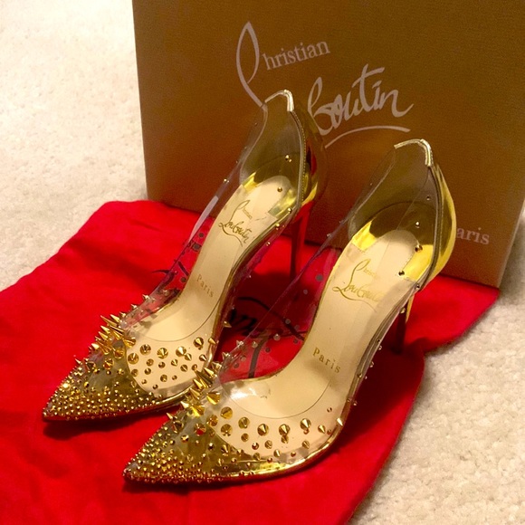 Gold Spike PVC Louboutins - Picture 1 of 4